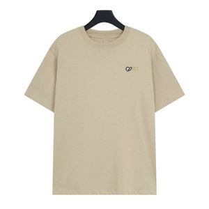 LU LUO JIA Version haute correction S Nouveau Couleur solide Classique petite broderie T-shirt à manches courtes avec le même style pour les hommes et les femmes