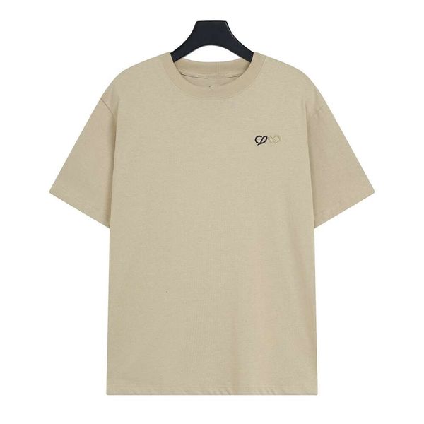 LU LUO JIA Version haute correction S Nouveau Couleur solide Classique petite broderie T-shirt à manches courtes avec le même style pour les hommes et les femmes
