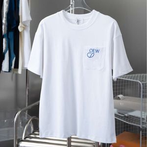 Lu luojia correcte hoge versie s zomer nieuwe serie pocket d geborduurd t -shirt voor mannen en vrouwen veelzijdige trendy