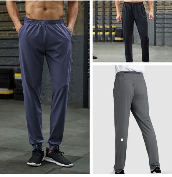 LU – pantalon de Yoga à jambes élastiques pour hommes, pantalon de sport décontracté, de course en plein air, de Fitness, en Nylon, grande taille