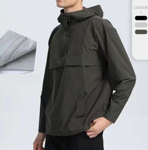 lu Chaqueta con capucha para hombre Correr al aire libre Ropa de escalada Impermeable Cálido Secado rápido Pesca Ciclismo Senderismo Chaquetas deportivas Nuevo estilo Camiseta lisa435