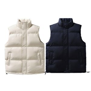 Lu Mannen Puffer Donsjack Vest Herfst Winter Warm Vest Mouwloos Opstaande Kraag Dubbelzijdig Uitloper Jas Vesten Mode streetwear MK1108