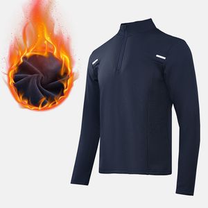 Lu hommes course sport à manches longues chemise hommes Style col montant demi fermeture éclair chemise entraînement Fitness vêtements formation élastique séchage rapide ll61185