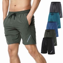 Lu Men Sport Shorts Sports Shorts Men's Summer Leisure Loose Ice Silk Running Fiess Yoga Derre rapide Pantage de cinq points Ized Man L