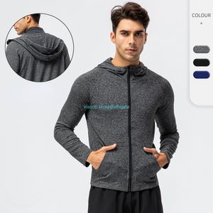 Lu Men Sports Coat de yoga delgada Jogging Jackets Ropa Gym de cintura alta chaqueta de ropa activa Capeta de manga larga Collar