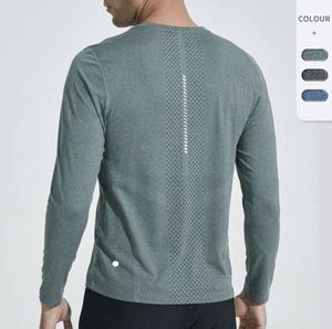 lu Traje de yoga para hombre Camiseta deportiva de manga larga Camisas de estilo deportivo para hombre Ropa de entrenamiento Ropa deportiva Ropa deportiva elástica de secado rápido Top de talla grande 5XL en moda para todos los partidos