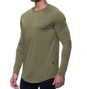 lu Mannen Yoga Outfit Sport T-shirt met lange mouwen Heren Sportstijl Strakke training Fitnesskleding Elastisch Sneldrogend Slijtage Hot koop rtydr