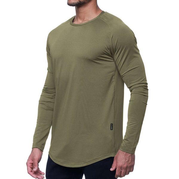 Lu Men Yoga Tentigor Sports à manches longues T-shirt pour hommes Sport Sport Trainage Fitness Vêtements élastiques Emplets à sec rapide Vêtements à la mode T-02