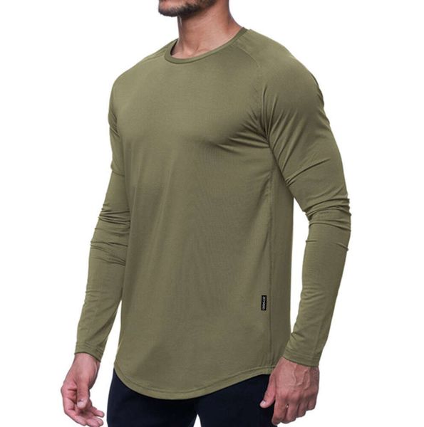 Lu Men Yoga Tentifiée Sports à manches longues T-shirt pour hommes Sport Sport Trainage Terre Fitness Elastic Elastic Dry Wear Vêtements à la mode T-02346365