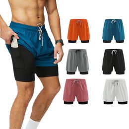 Lu Men Yoga Pants Designer Gym Sports Shorts 4XL Grande Doublure Intérieure Double Couche avec Poches Short à Séchage Rapide Pantalons de Course Occasionnels Pantalons de Sport de Basket-Ball pour Hommes