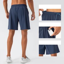 Lu Men Yoga Sports cortos pantalones cortos rápidos secos con bolsillo trasero Teléfono móvil Casual Running Gym Jogger Pant 31420