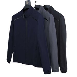 Lu Veste zippée pour homme - Sweat-shirt d'automne - Manteau décontracté - À séchage rapide - Pour course à pied, polyvalent, haut décontracté, randonnée, entraînement, sport