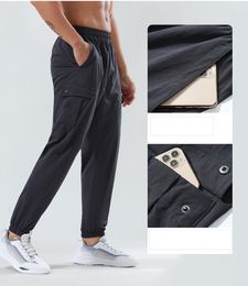 lu Hommes Jogger Pantalons longs Sport Yoga Tenue Séchage rapide ll Cordon de serrage Poches de sport Pantalons de survêtement Pantalons Hommes Casual Taille élastique fitness ll2920