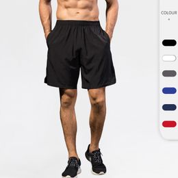 lu Pantalones cortos deportivos de yoga para hombre, pantalones cortos de secado rápido, pantalones casuales para correr, gimnasio, basculador, ll7064