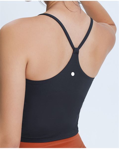 Lu nouveau sexy Y mot beauté sangle poitrine coussin yoga gilet femme évacuation de l'humidité élastique serré vêtements de yoga gilet de sport