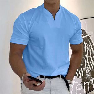 Lu plein air hommes Sport t-shirt hommes séchage rapide anti-transpiration col en V haut court hommes Wrokout manches courtes Plus 5XL