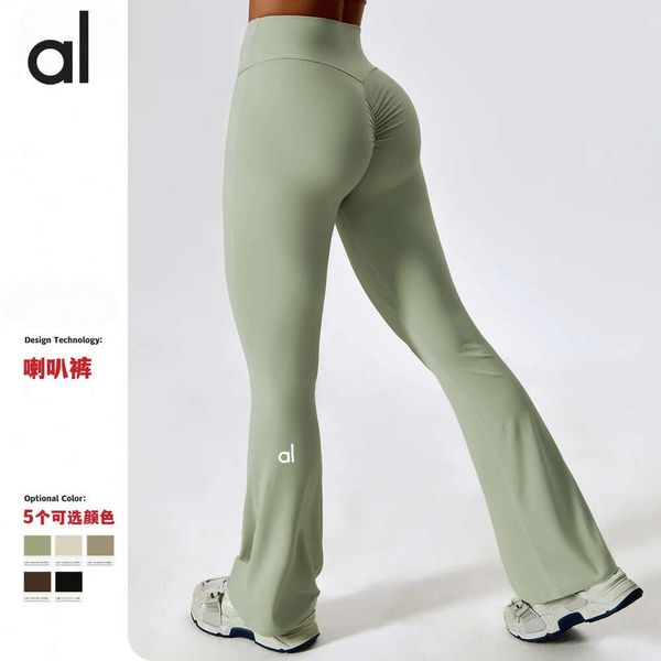 Lu Pant Align Leg AL Wide Woman Tight Nude Feel Hip Lift Pantalon Danse Taille Haute Micro Flare Casual Sports Leggings Lemon LL Jogger Lu-08 2024