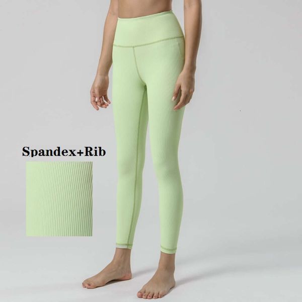 Lu Pant Align Lemon Pantalon taille haute côtelé Yoga Leggings pour femmes Collants de sport d'entraînement de course Tennis Push-ups Gym Training Fiess Vêtements