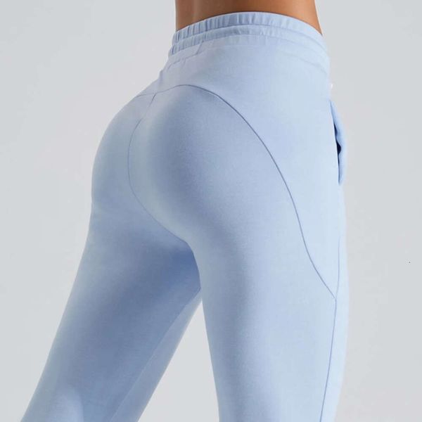 Lu Pant Align Lemon Leggings Poches avec cordon de serrage évasé Femmes Taille haute Gym Yoga Pantalon Cloche Bas Entraînement Fiess Leggins Collants de course