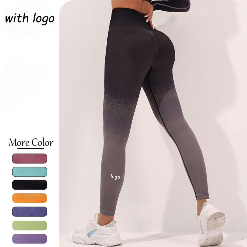 Lu Pant Align Sports Outdoor Seamless Gradiente Cor Nylon Cintura Alta Elástica Calças Fitness Leggings Conforto Ginásio Limão LL Jogger Lu-08 2024