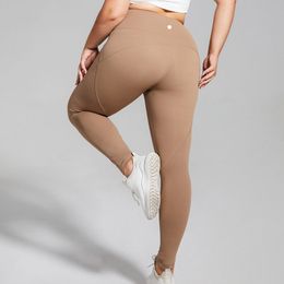 LU grande taille course sport Legging femme taille haute fesses séchage rapide Yoga pantalon t-ligne ajustement serré pêche hanche Fitness pantalon