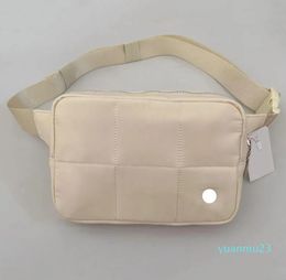 lu bolsa de cinturón de rejilla acolchada Deporte al aire libre bolsas de cintura de yoga mujeres correa ajustable cremallera Bolso de cámara de cuerpo cruzado mensajero diseñador riñonera 088