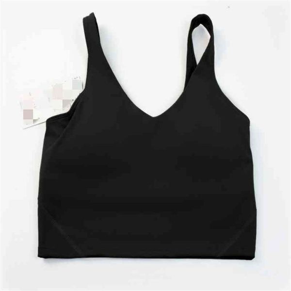 LU Sujetador de yoga a prueba de golpes Correr Gimnasio Sujetador deportivo Top Diseñador Mujeres Ampliar dobladillo Push Up Camisa de entrenamiento Fitness Yoga Crop Tops Brassiere 1899