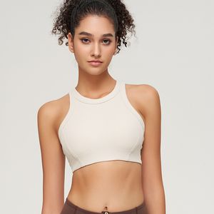 Lu Short en une seule pièce poitrine Pad Yoga Thread Bra Fitness Sports Underwear Women's Yoga Top Crop T-shirt