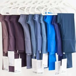 LU Pantalones de yoga para mujer de color sólido Alineación de cintura alta Conjunto deportivo de fitness Medias Elásticas Fitness Leggings de yoga para deportes al aire libre para mujer Tig 25