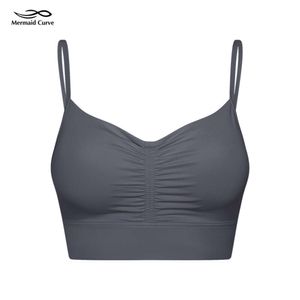 Lu Sports Bra Lemon Sirène Curve Yoga Brewing Fiess Sexy Smart Fold Moisture Absorbant Spir Wicking Sports Bra Workout Yoga Bra Woman