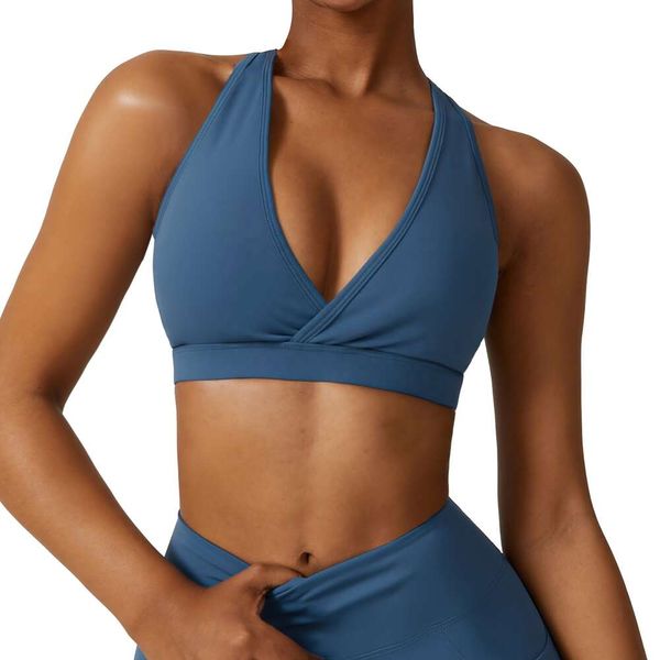 Lu Sports Bra Lemon Women Compression Stretch Twist Hollow Back Compact NUEVA SERIE GYME FIESS Running Yoga Sports Brautor de ejercicios de yoga de yoga WOMA