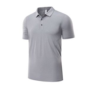 Lu Sports Polo para hombre, camiseta corta de entrenamiento que absorbe el sudor de secado rápido para hombre, manga R275 de talla grande 5XL, delgada y seca rápidamente
