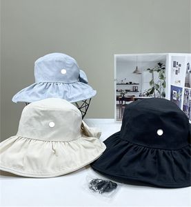 lu Zomer Vrouwelijke UV-bescherming Zonnehoeden Dames Emmerhoed Caps Outdoor Effen Kleur Opvouwbare Brede Rand Strand Panama Cap