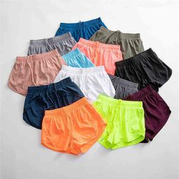 Lu été Nwt femmes Shorts ample côté fermeture éclair poche pantalon gymnastique entraînement vêtements de course Fitness cordon de serrage en plein air Yoga Wear280G