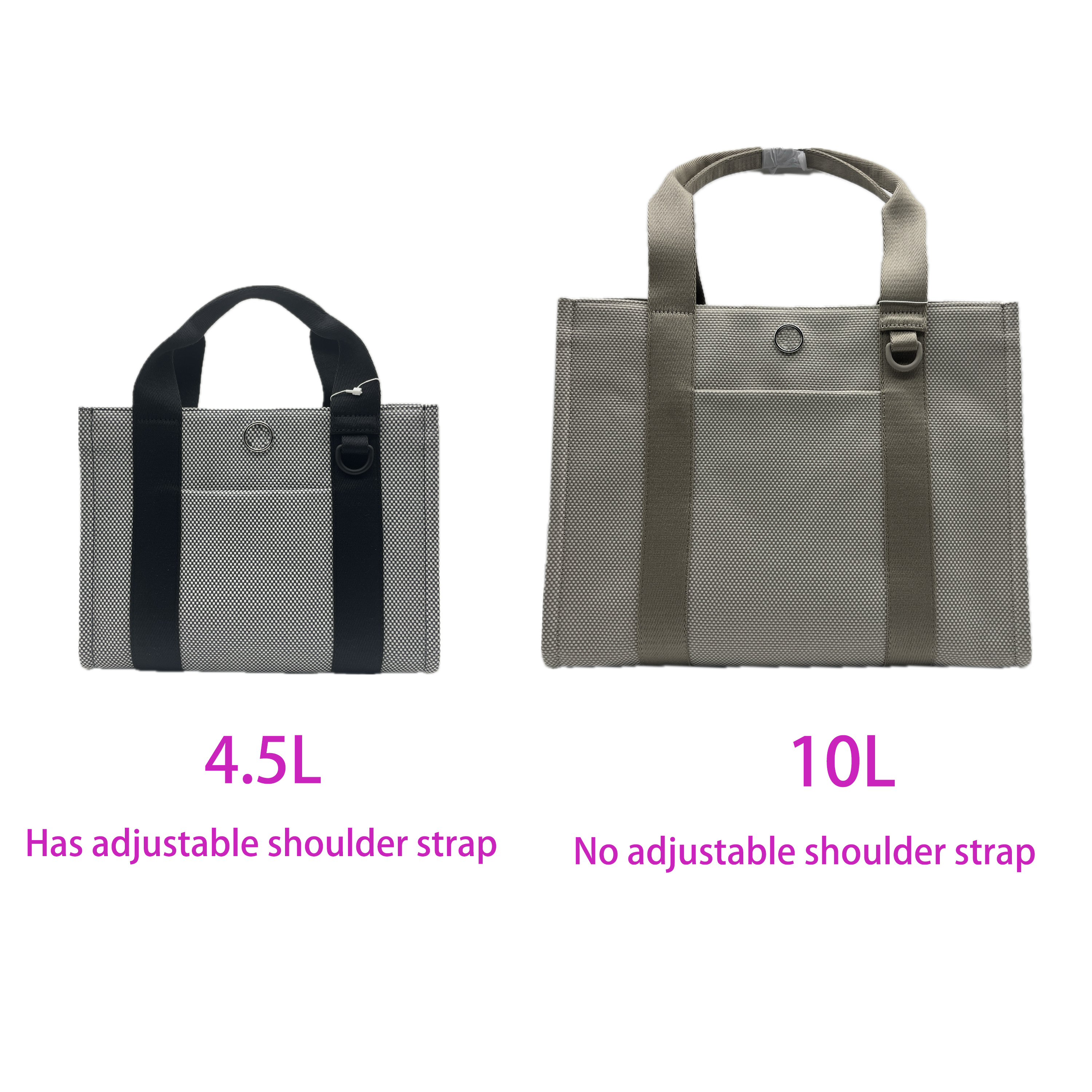 Lu dwukolorowa torba na płótnie dla kobiet worka na zakupy większą pojemność torba 2 rozmiary 10L i mini 4,5L QLTRADE_9