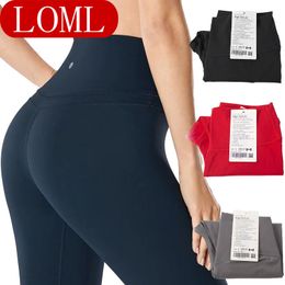 Lu Women Designer Slim-Fit Lift de cadera de cintura alta Nude Nude Rapid Seced Sports Fiess Running Yoga Pants