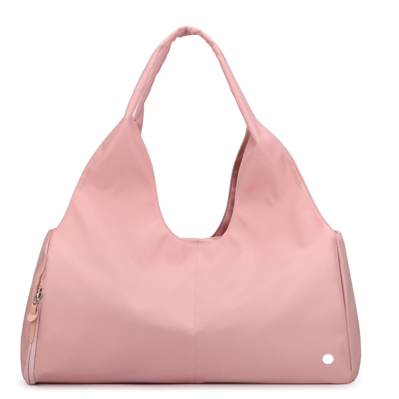 Lu Bolsa de academia feminina casual bolsa de ombro grande espaçosa mochila de náilon bolsas de salto à prova d'água com compartimento para sapatos ll714