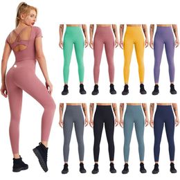 Lu Leggings alineados para Yoga para mujer, cintura alta, levantamiento de cadera, sensación desnuda, secado rápido, correr, Fitness, deportes, pantalones largos de 27 pulgadas para mujer