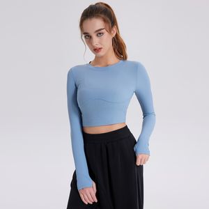 Lu dames yoga -outfit trui top casual losse gym perfect oversized crew sport shirts workout blouse vrouw sport lange mouw voor fitness