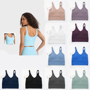 Lu – soutien-gorge de sport pour femmes, débardeur Sexy, gilet de Yoga serré avec coussinet de poitrine, vêtement athlétique doux et doux, personnalisé