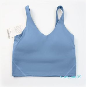 Lu-femmes sport Yoga soutien-gorge Sexy débardeur serré Yoga gilet avec coussin de poitrine pas de beurre doux athlétique Fitness vêtements Logo personnalisé