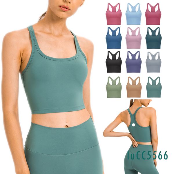 Lu Débardeur pour femme pour yoga, soutien-gorge, entraînement, fitness, gilet sexy, séchage rapide, respirant, haut de sport court, coupe ajustée, résistant aux chocs, sous-vêtements de sport