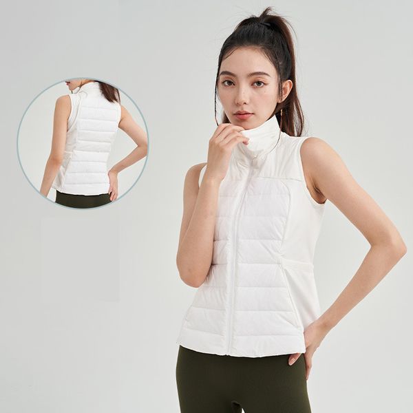 Lu – doudoune de Yoga pour femmes, gilet de canard blanc, tenue de couleur unie, manteau bouffant, sport, vêtements d'extérieur d'hiver