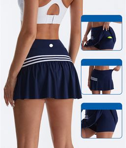 Lu – jupe de Yoga pour femmes, Short d'entraînement, couleur unie, Tennis, Golf, Anti-exposition, Fitness, jupe courte, 3 couleurs, DK18