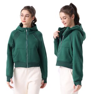 lu femmes automne sweats à capuche sweat Yoga épais veste dames Gym entraînement manteau pleine fermeture éclair polaire lâche entraînement pull