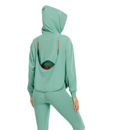 lu Damesjack met capuchon Shrits Running Lange mouw Dames Casual Persoonlijkheidsoutfits Herfst- en wintersportkleding Gym Fitnesskleding Jas met logo