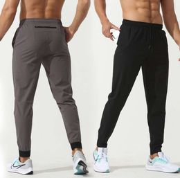 LU womens LL Pantalones largos para hombre, traje deportivo para yoga, cordón de secado rápido, bolsillos para gimnasio, pantalones deportivos, pantalones casuales para hombre, cintura elástica, fitness, transpirable y casual