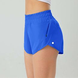 Lu dames sport yoga shorts hoge opbouw met gevoerde zakken