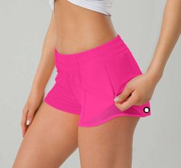 Lu dames yoga shorts outfits met oefening fitness slijtage hotty short girls running elastische broek sportkleding zakken 117WF