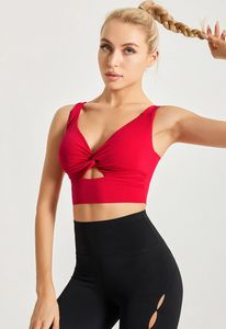 lu-WX158 vêtements de yoga nouveau soutien-gorge de sport à arc croisé couleur chair haute élastique couleur unie sous-vêtements de fitness femmes veuillez vérifier le tableau des tailles